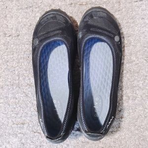 Privo by Clarke black suede flats size 8