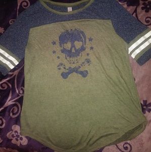 Skull and crossbones sheer top