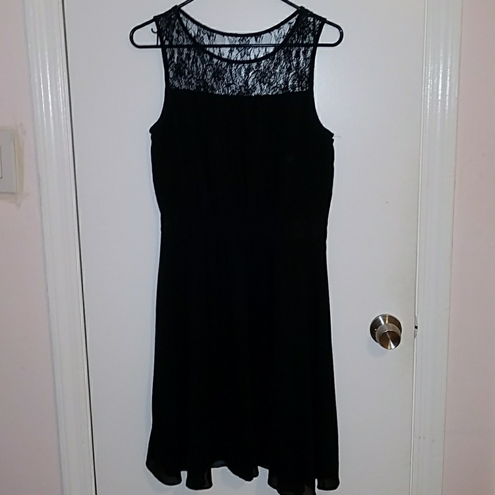 Black Dress with Lace Detail