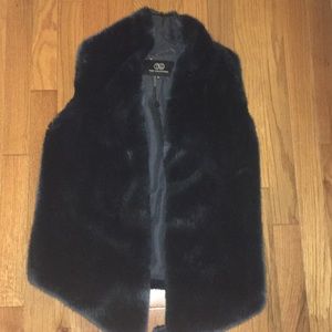Blue Faux Fur Vest