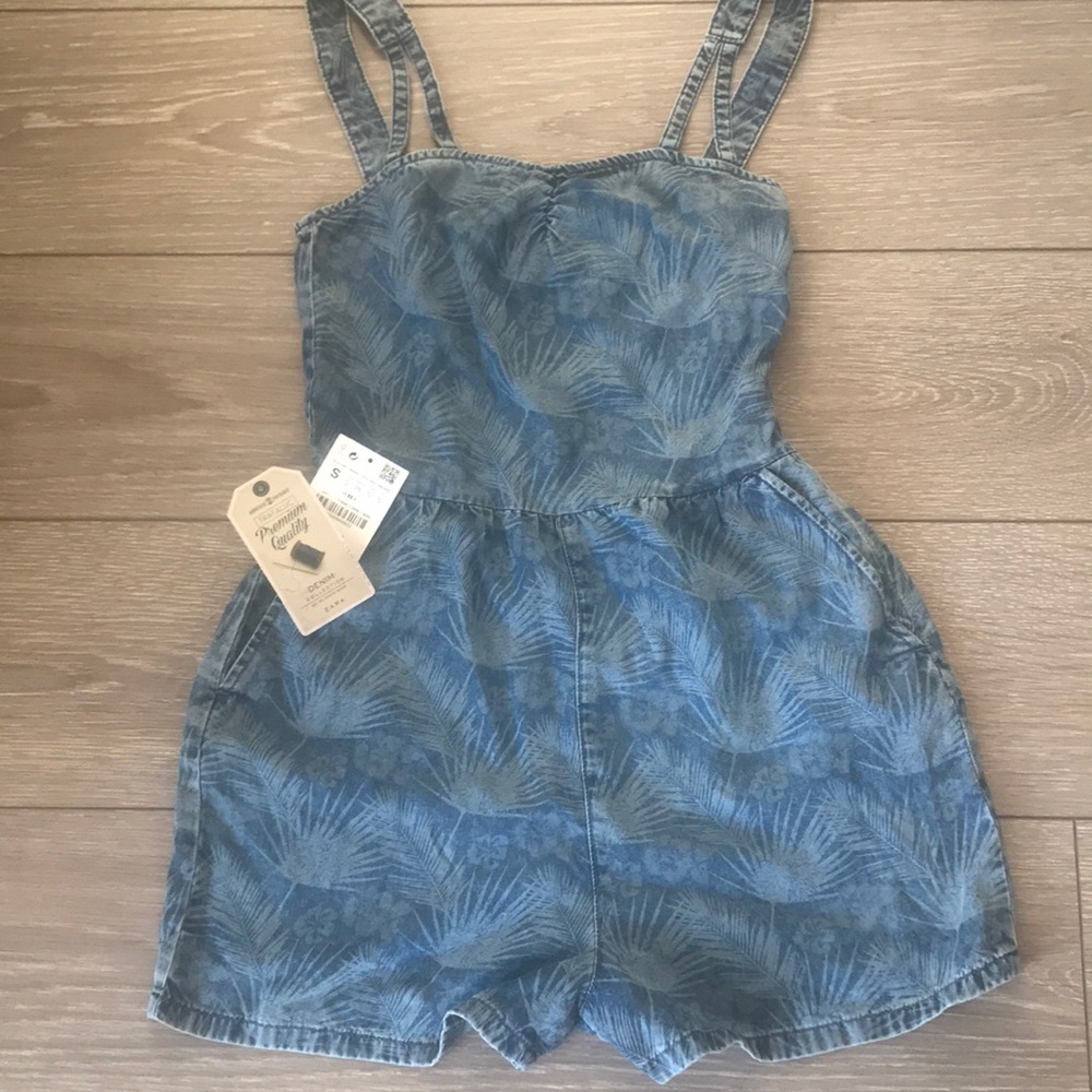 NWOT Zara Denim Romper sz S