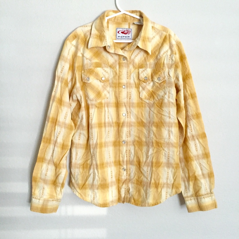 Vintage Cream/Mustard Pearl Snap
