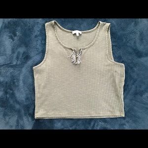Green crop top