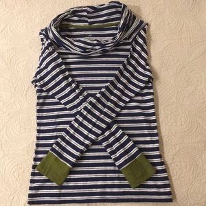 Striped cowl neck long sleeve