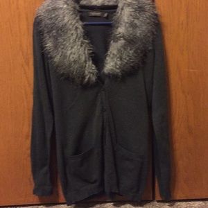 The Limited fur collar sweater