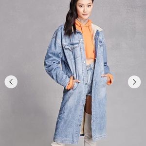 Faux Shearling Denim Jacket