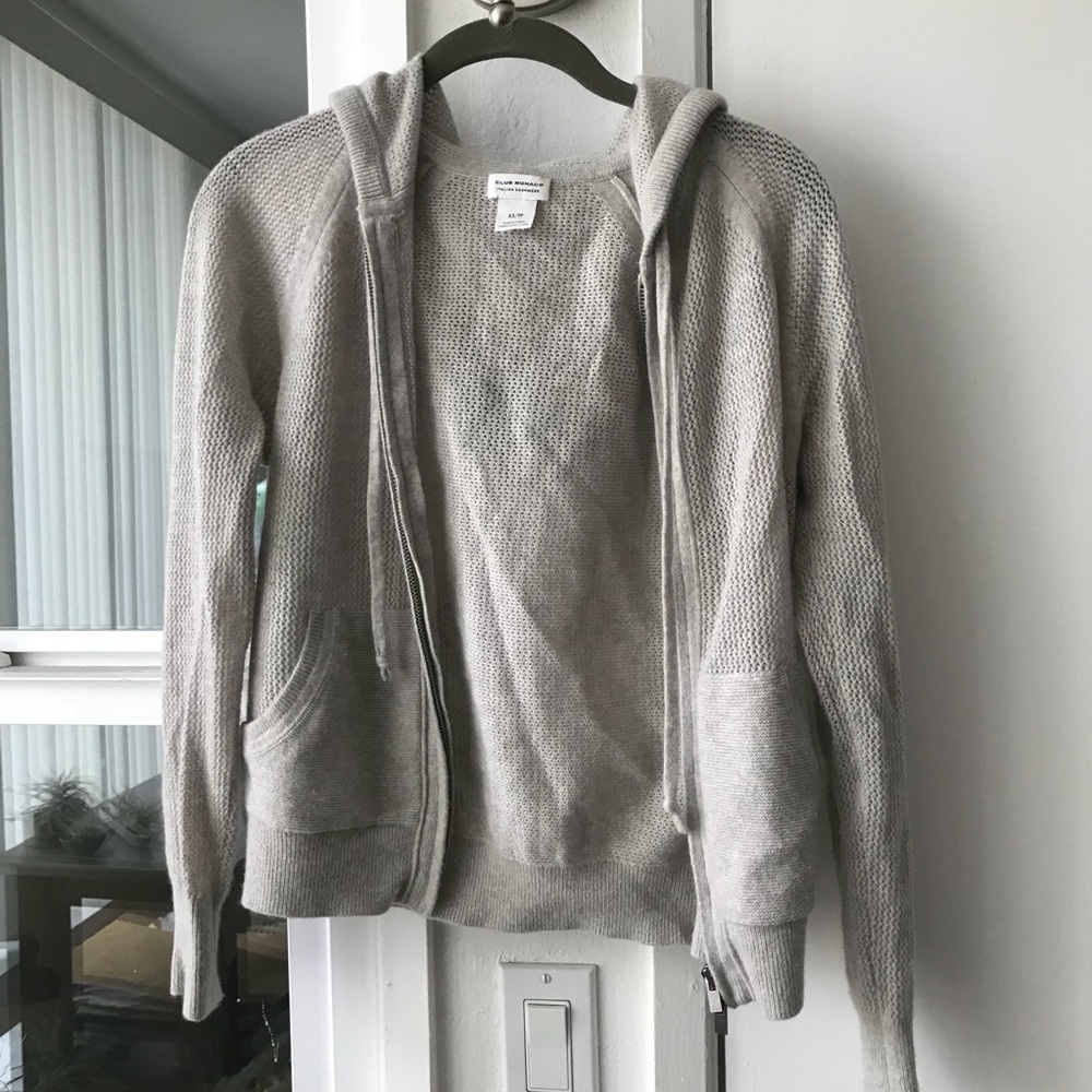 Cashmere zip hoodie, XS