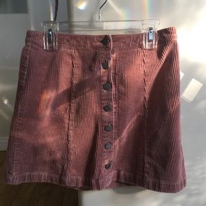 Pink Corduroy Skirt