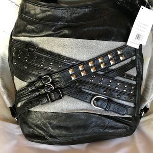 Hype black leather satchel