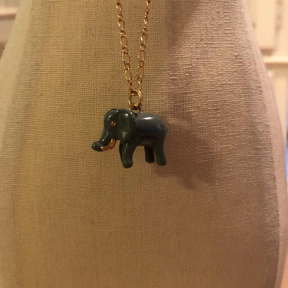 J Crew Gold Elephant Necklace