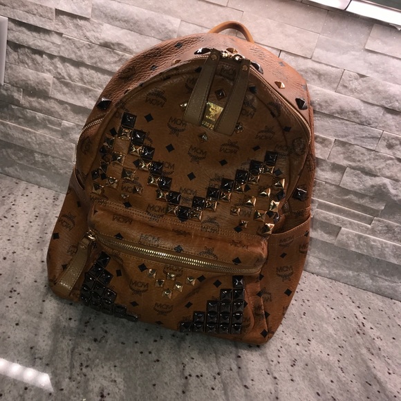 Authentic large studded MCM backpack main image 7