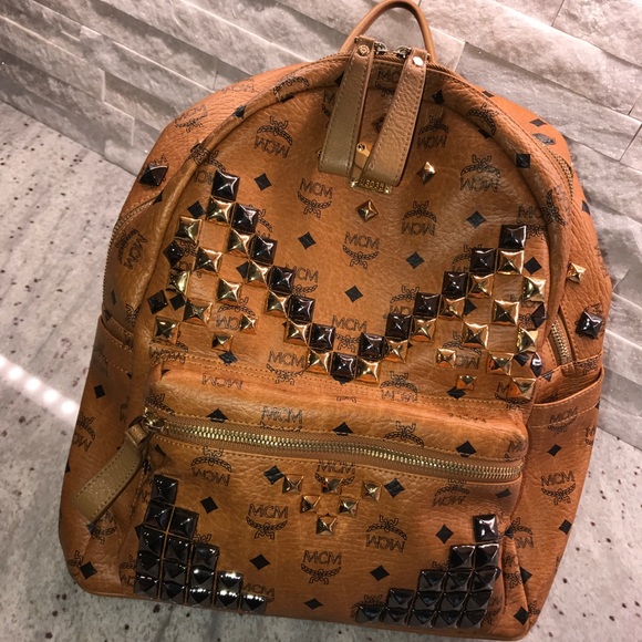 Authentic large studded MCM backpack main image 8