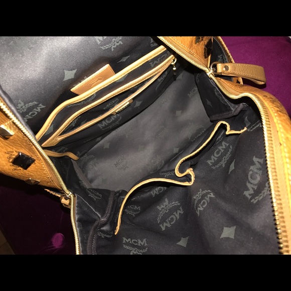 Authentic large studded MCM backpack