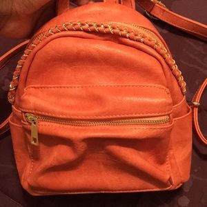 Orange mini backpack