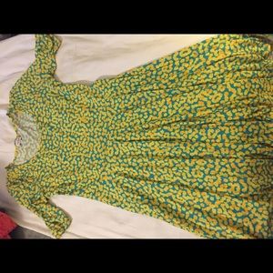 LuLaRoe dress in yellow and blue