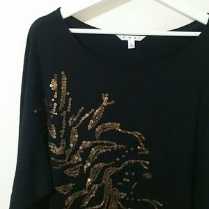 Cabi 3/4 sleeve dolman style sequin top