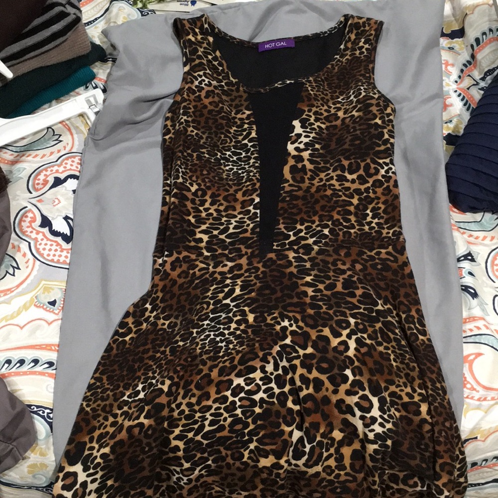 Leopard print and sheer dress