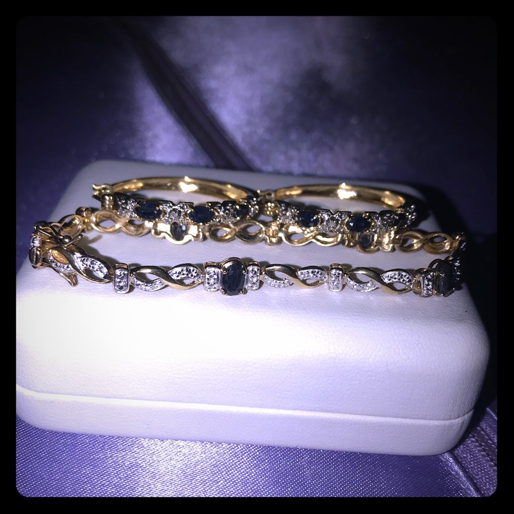 Matching Diamond/Sapphire Necklace and Bracelet!