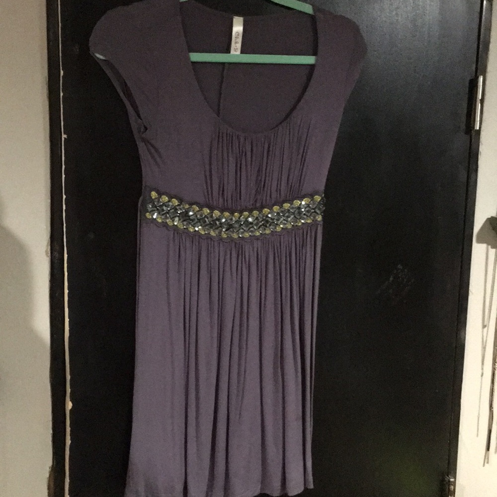 Gray dress with jewels