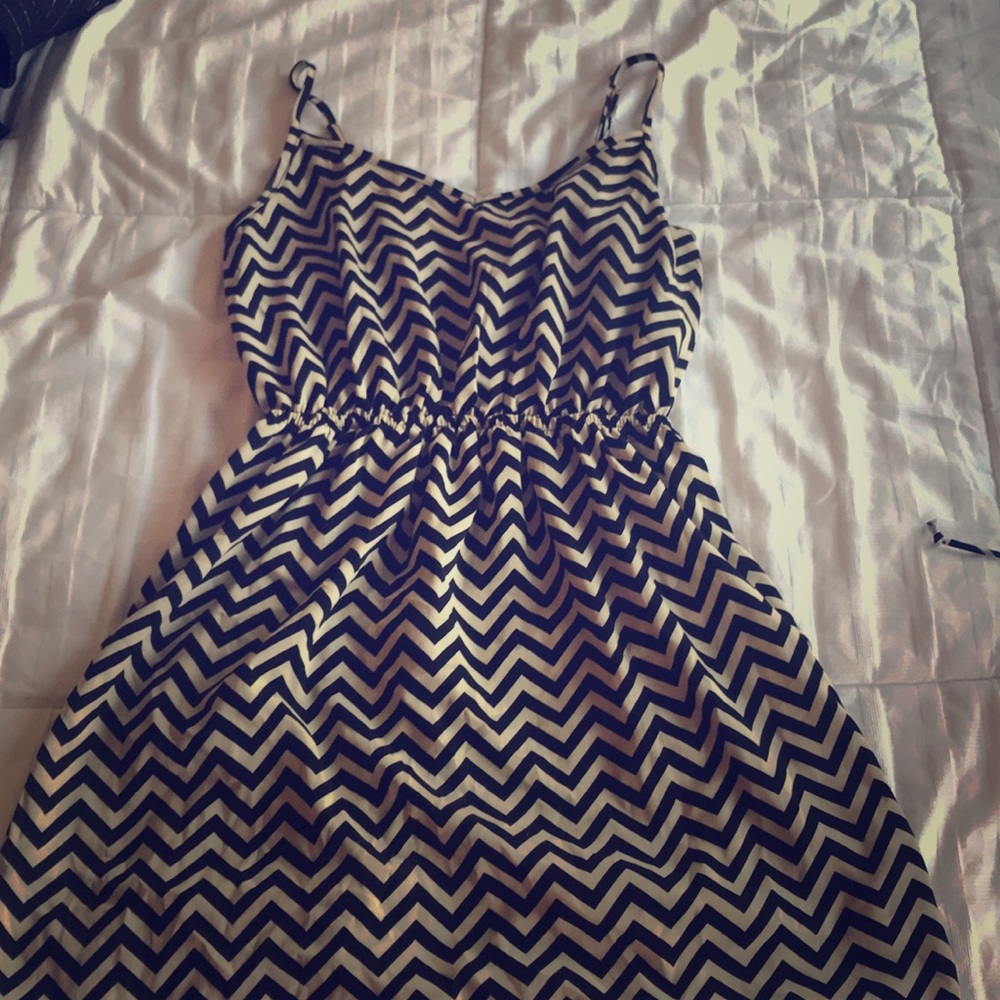 Cream and black dress