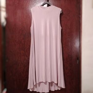 NWOT Sleeveless Pink Hi Low Ribbed Dress 22/24