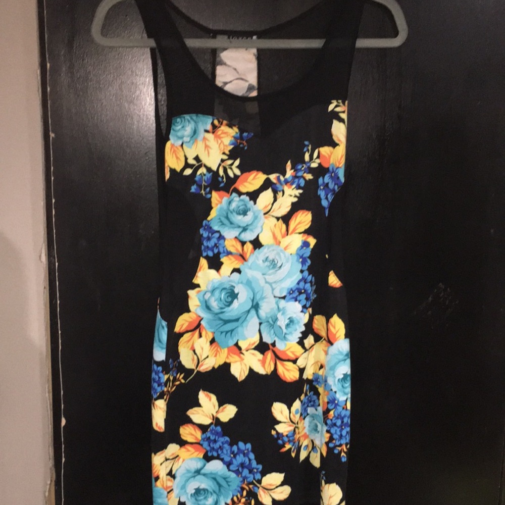 Sexy black and floral dress