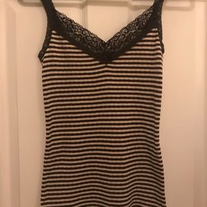 Express Brown Striped Lacy Tank Size Small
