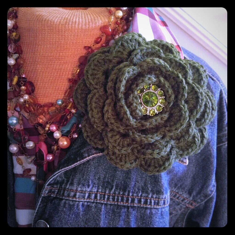 OOAK XL FLORAL BROOCH