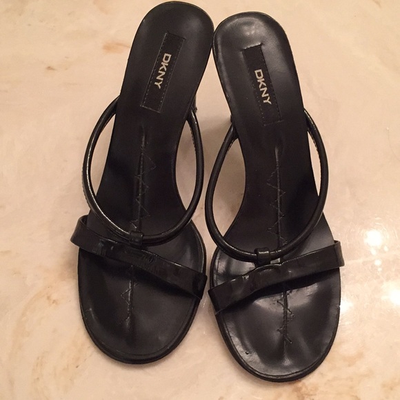 DKNY Black Heeled Sandals - Picture 1 of 3