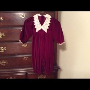 Girls velvet romper