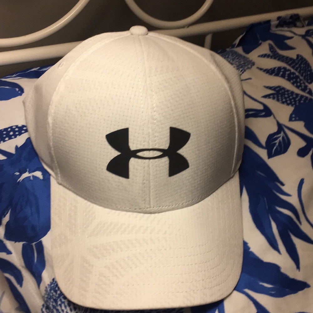 White under armour hat.