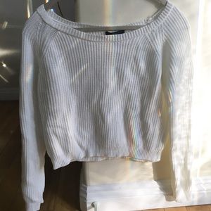 White Cropped Sweater