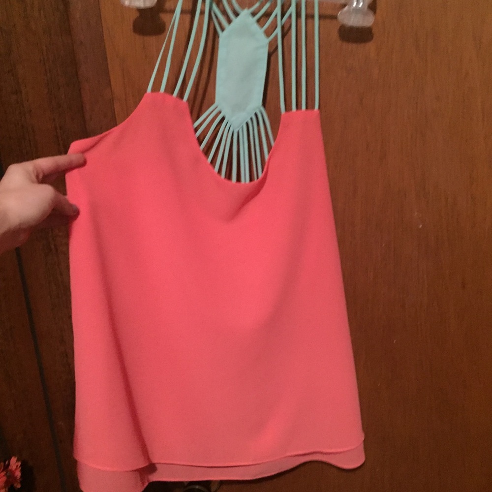 Pink and Teal Tank Top