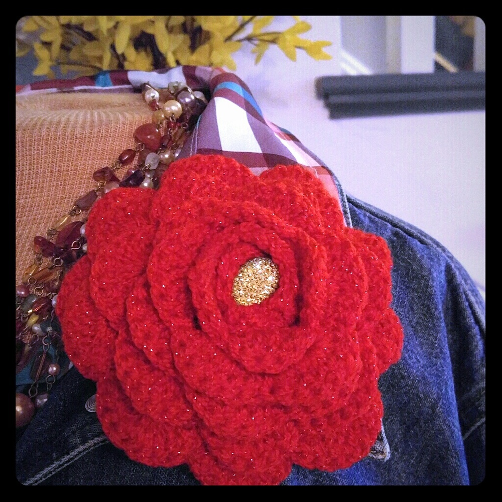 OOAK XL FLORAL BROOCH