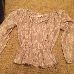 Michael Kors White/tan blouse. Size medium