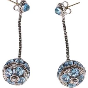 David Yurman Sterling & Topaz Dangle Earrings
