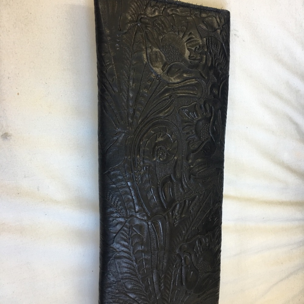 embossed  calf leather envelope clutch
