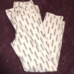 Rachel Roy Denim White Printed Jeans