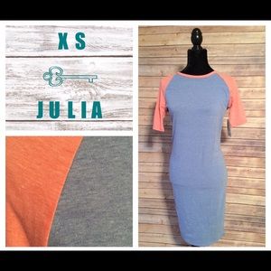 NWT XS Pink and blue Heathered LLR T-shirt Dress