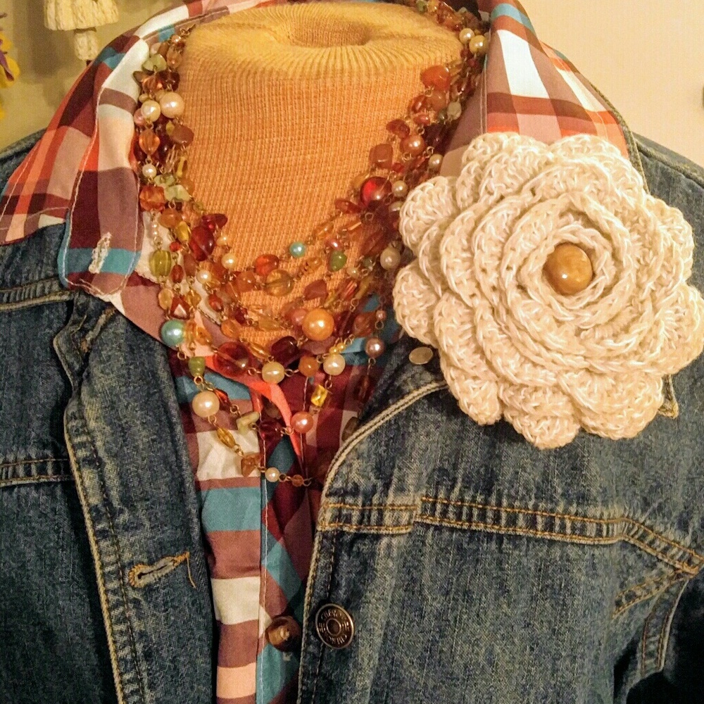 OOAK XL FLORAL BROOCH