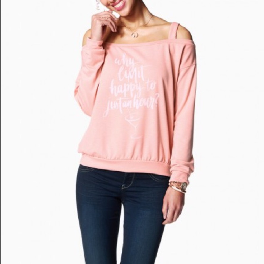 Cold shoulder happy hour longsleeved top