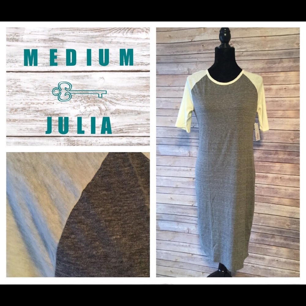 NWT Medium gray and yellow LLR Julia T-shirt Dress