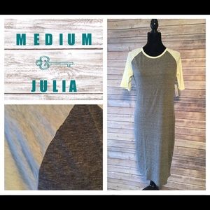 NWT Medium gray and yellow LLR Julia T-shirt Dress