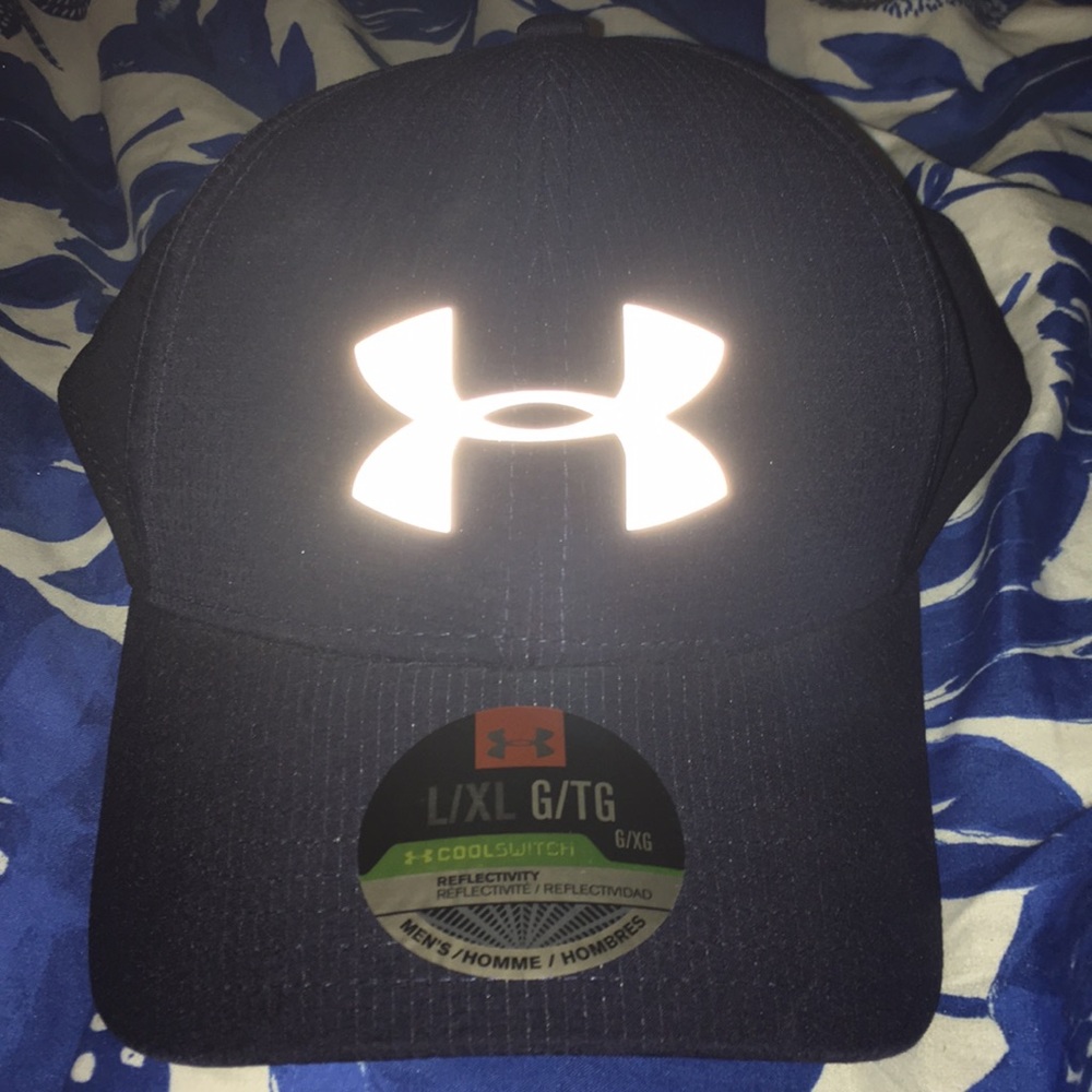 Navy under armour hat