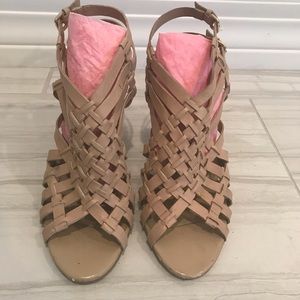 BCBG Strappy Nude Heels