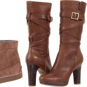 Ugg High Heeled Leather Boots