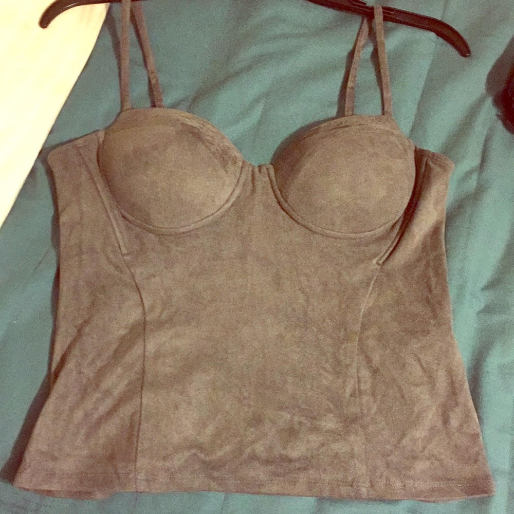 Guess suede corset style top