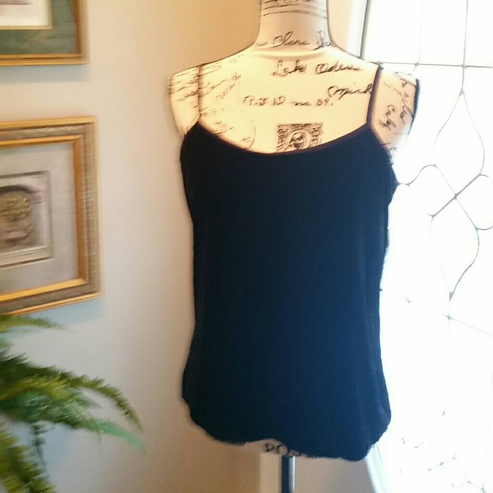 CHICO'S Black Velvet Camisole Top