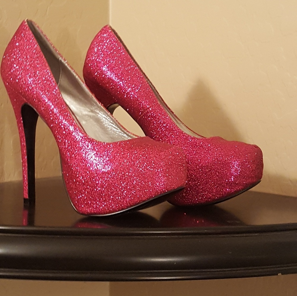 Pink glitter Platform Pump