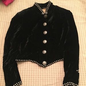 Velvet cropped jacket
